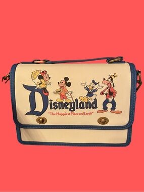 Disneyland 70th anniversary Loungefly Crossbody Purse Bag - Cream & Navy